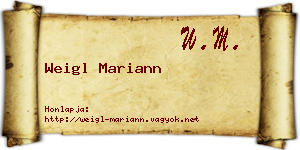 Weigl Mariann névjegykártya