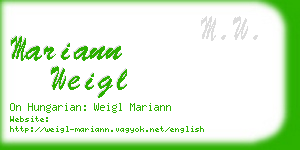 mariann weigl business card